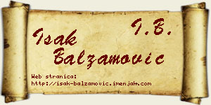 Isak Balzamović vizit kartica